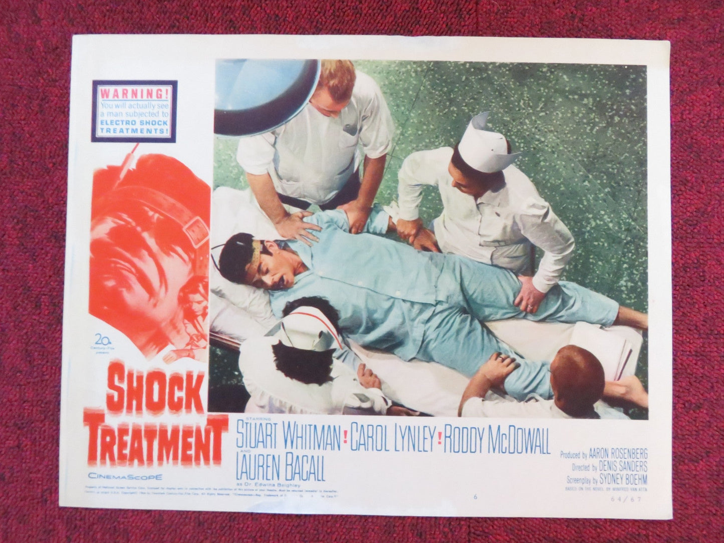 SHOCK TREATMENT US LOBBY CARD FULL SET STUART WHITMAN CAROL LYNLEY 1964 Rendezvous Cinema Movie posters