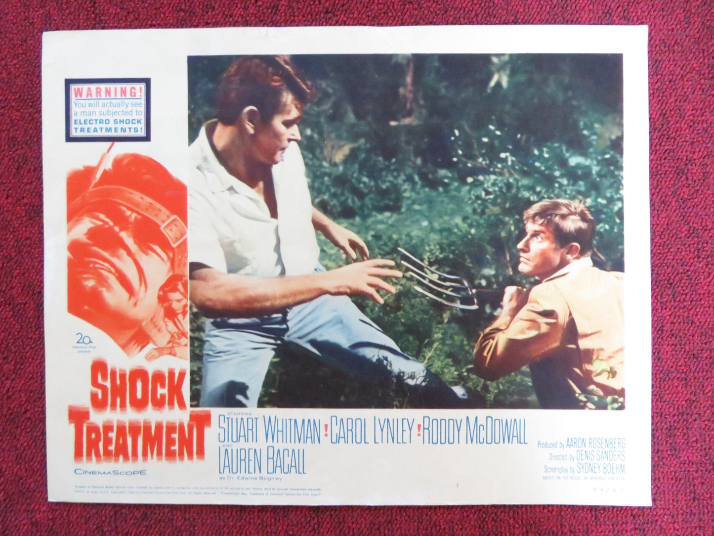 SHOCK TREATMENT US LOBBY CARD FULL SET STUART WHITMAN CAROL LYNLEY 1964 Rendezvous Cinema Movie posters
