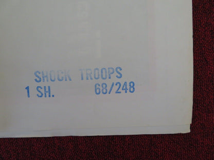 SHOCK TROOPS ONE FOLDED US ONE SHEET POSTER CHARLES VANEL BRUNO CREMER 1968 Movie posters