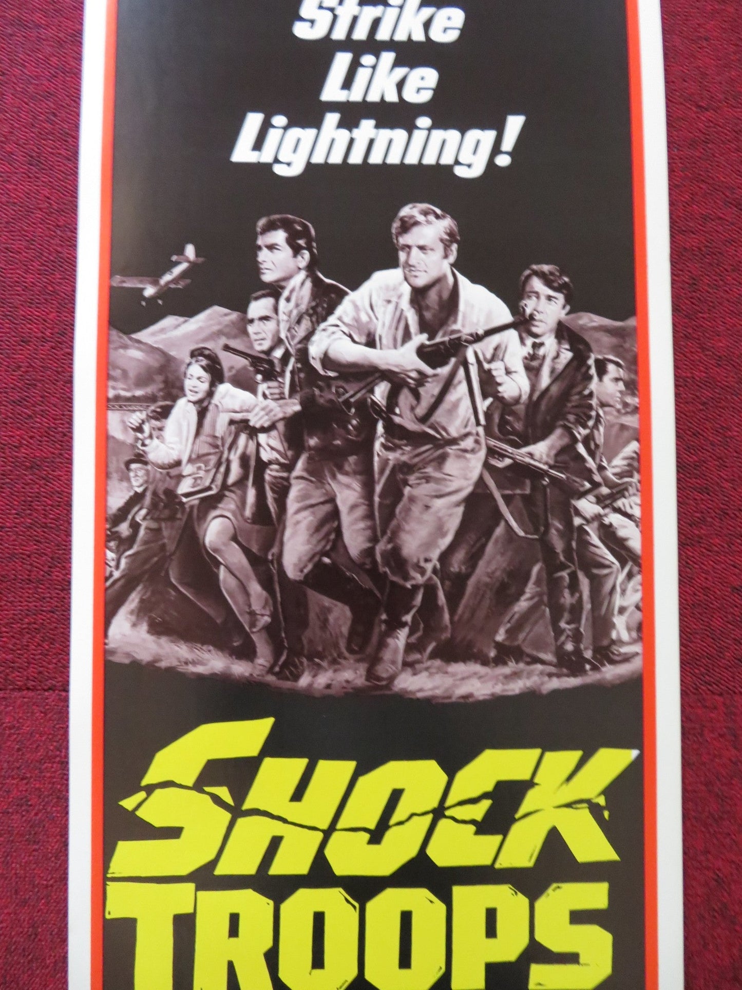 SHOCK TROOPS US INSERT (14"x 36") POSTER MICHEL PICCOLI GERARD BLAIN 1968 Rendezvous Cinema Movie posters
