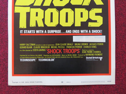 SHOCK TROOPS US INSERT (14"x 36") POSTER MICHEL PICCOLI GERARD BLAIN 1968 Rendezvous Cinema Movie posters