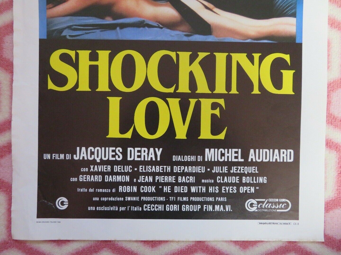 SHOCKING LOVE ITALIAN LOCANDINA (27.5"x13") POSTER MICHEL SERRAULT 1985 Movie posters