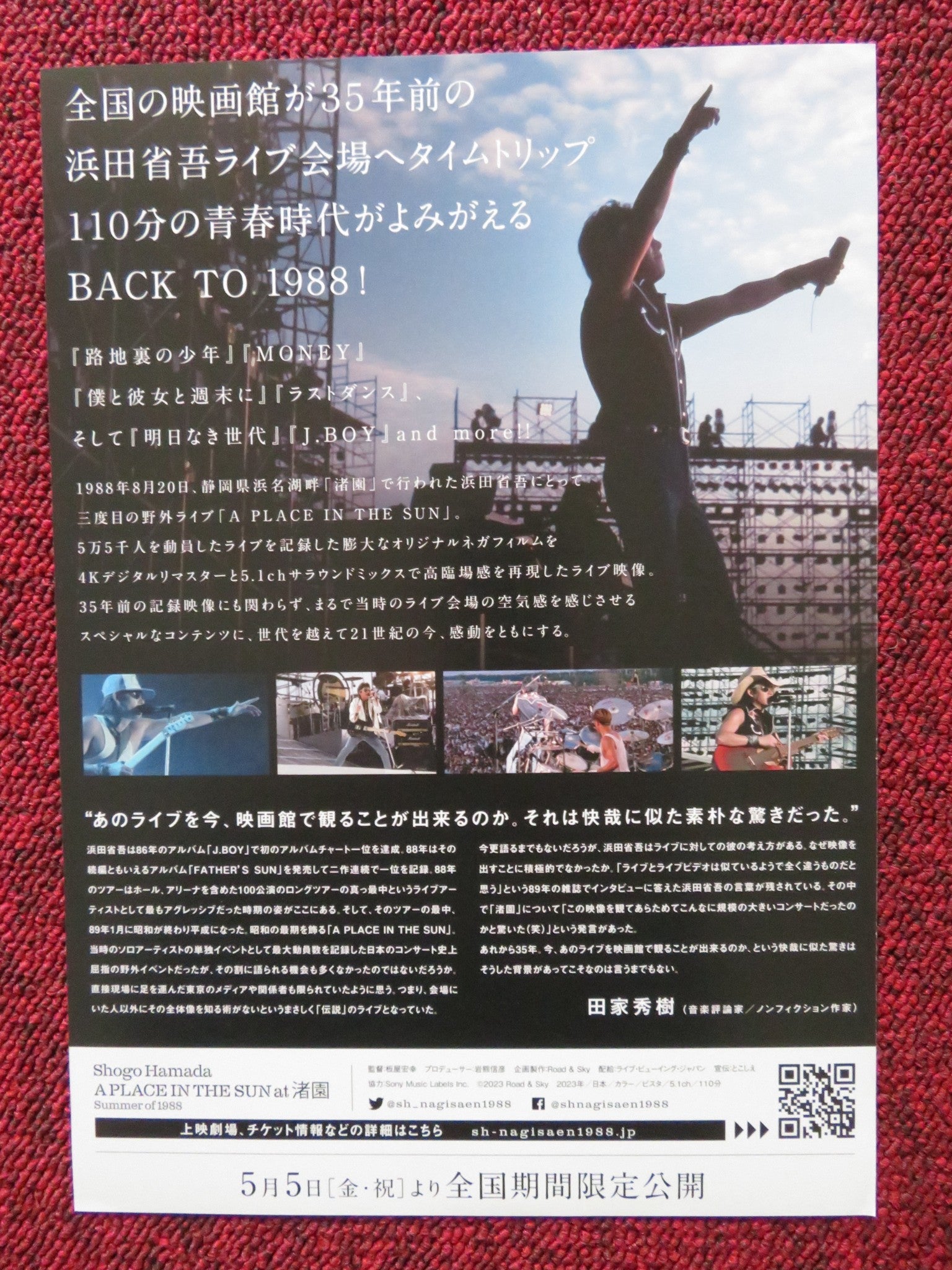 SHOGO HAMADA: A PLACE IN THE SUN JAPANESE CHIRASHI (B5) POSTER SHOGO HAMADA 2023 Rendezvous Cinema Movie posters