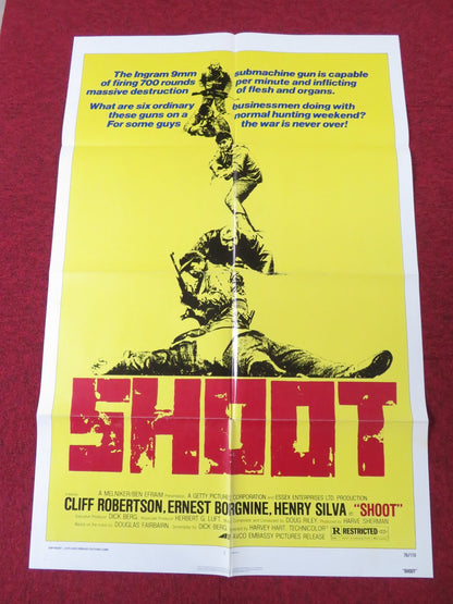 SHOOT FOLDED US ONE SHEET POSTER CLIFF ROBERTSON ERNEST BORGNINE 1976 Rendezvous Cinema Movie posters