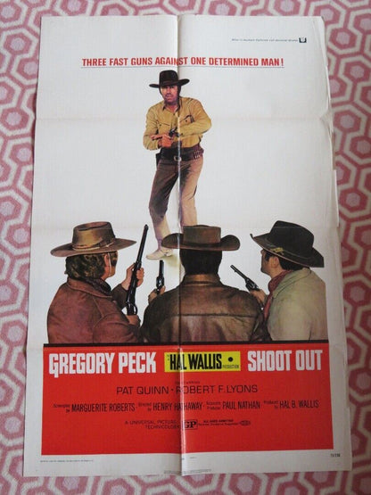 SHOOT OUT FOLDED US ONE SHEET POSTER GREGORY PECK PAT QUINN 1971 - Rendezvous Cinema