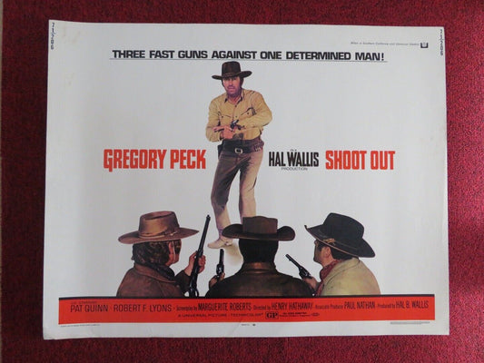 SHOOT OUT US HALF SHEET (22"x 28") POSTER GREGORY PECK 1971 Movie posters