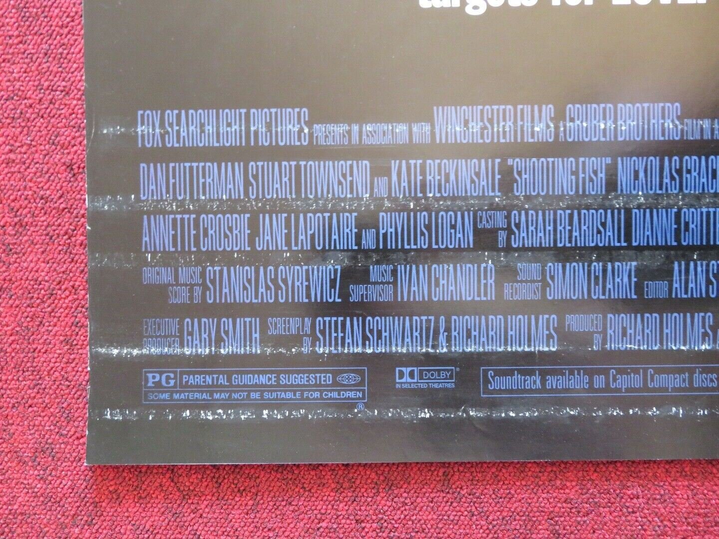 SHOOTING FISH US ONE SHEET ROLLED POSTER ROWENA COOPER SCOTT CHARLES 1997 Movie posters