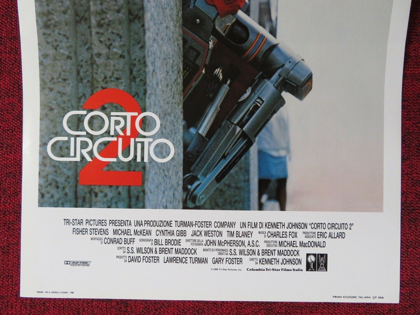 SHORT CIRCUIT 2 ITALIAN LOCANDINA (27.5"x13") POSTER TIM BLANEY 1988 - Rendezvous Cinema