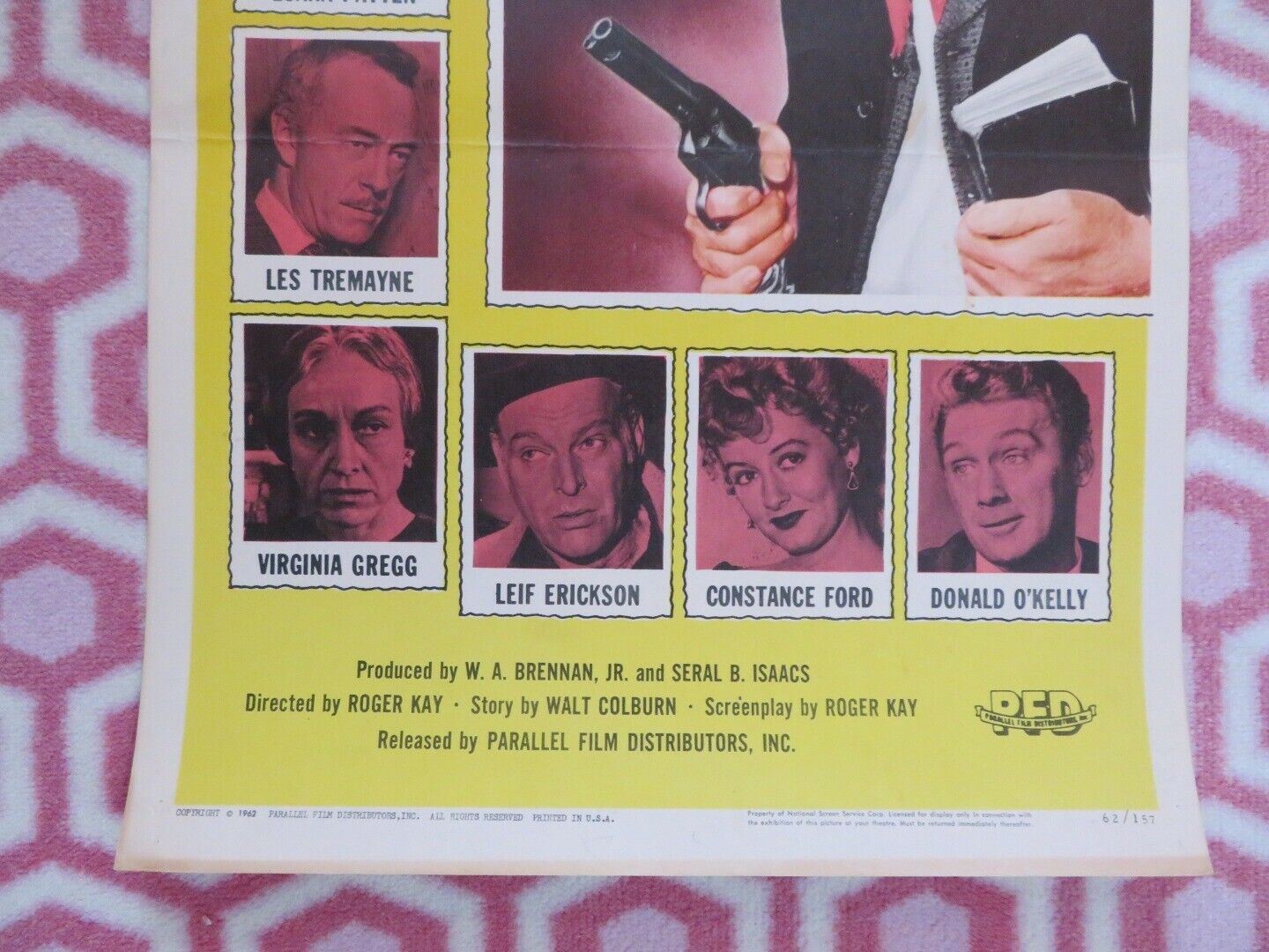 SHOUTOUT AT BIG SAG US INSERT (14"x 36") POSTER WALTER BRENNAN 1962 Movie posters