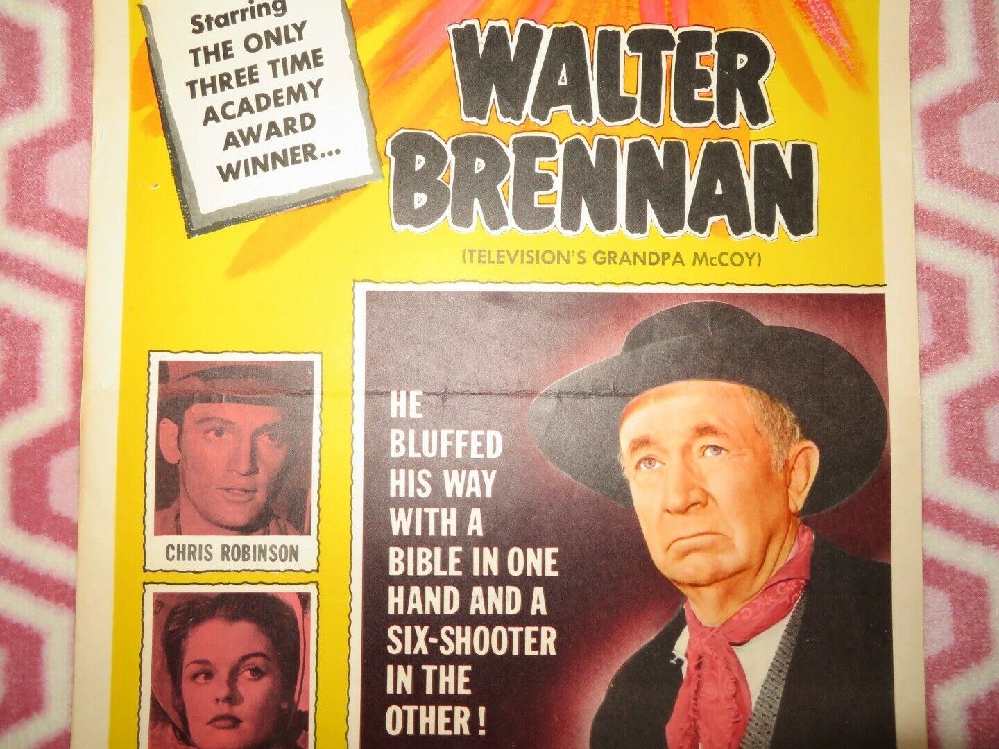 SHOUTOUT AT BIG SAG US INSERT (14"x 36") POSTER WALTER BRENNAN 1962 Movie posters