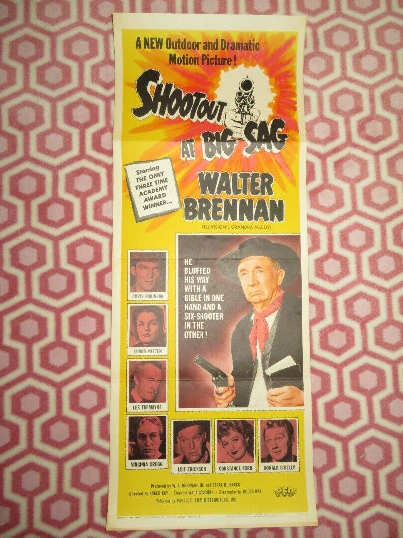 SHOUTOUT AT BIG SAG US INSERT (14"x 36") POSTER WALTER BRENNAN 1962 Movie posters