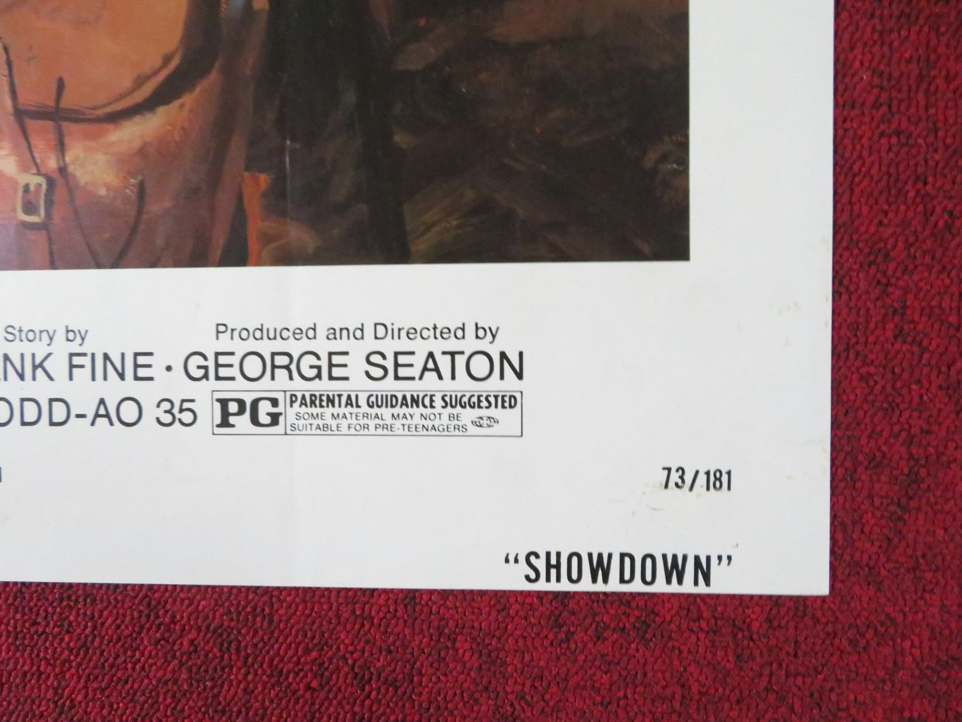 SHOWDOWN FOLDED US ONE SHEET POSTER ROCK HUDSON DEAN MARTIN 1973 Rendezvous Cinema Movie posters