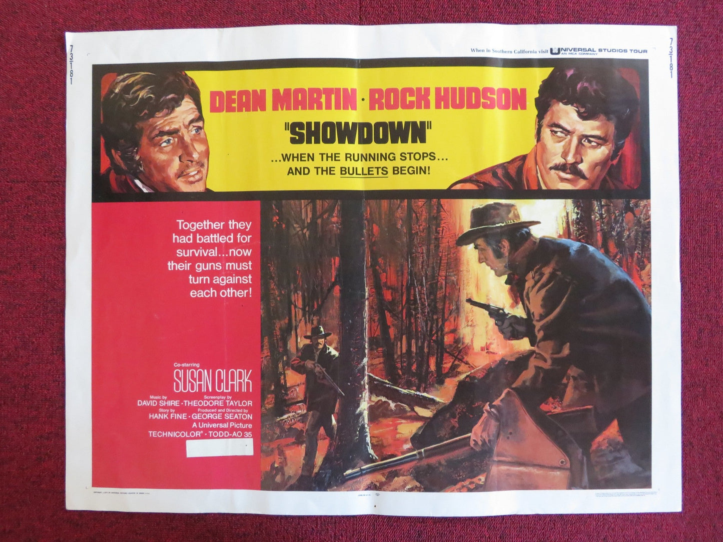 SHOWDOWN US HALF SHEET (22"x 28") POSTER DEAN MARTIN ROCK HUDSON 1973 Rendezvous Cinema Movie posters