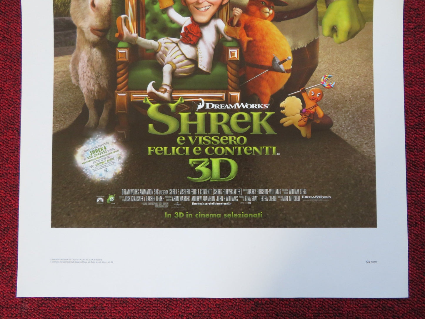 SHREK FOREVER AFTER ITALIAN LOCANDINA (27.5"x13") POSTER MIKE MYERS 2010 Rendezvous Cinema Movie posters