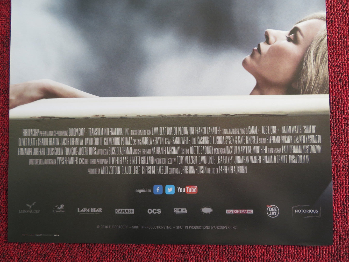 SHUT IN ITALIAN LOCANDINA POSTER NAOMI WATTS OLIVER PLATT 2016 Rendezvous Cinema Movie posters