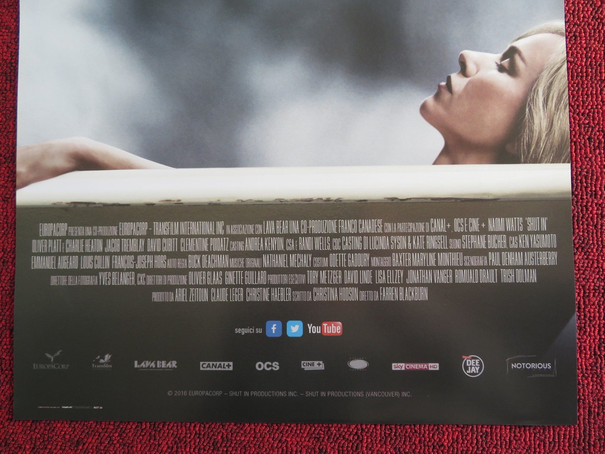 SHUT IN ITALIAN LOCANDINA POSTER NAOMI WATTS OLIVER PLATT 2016 Rendezvous Cinema Movie posters