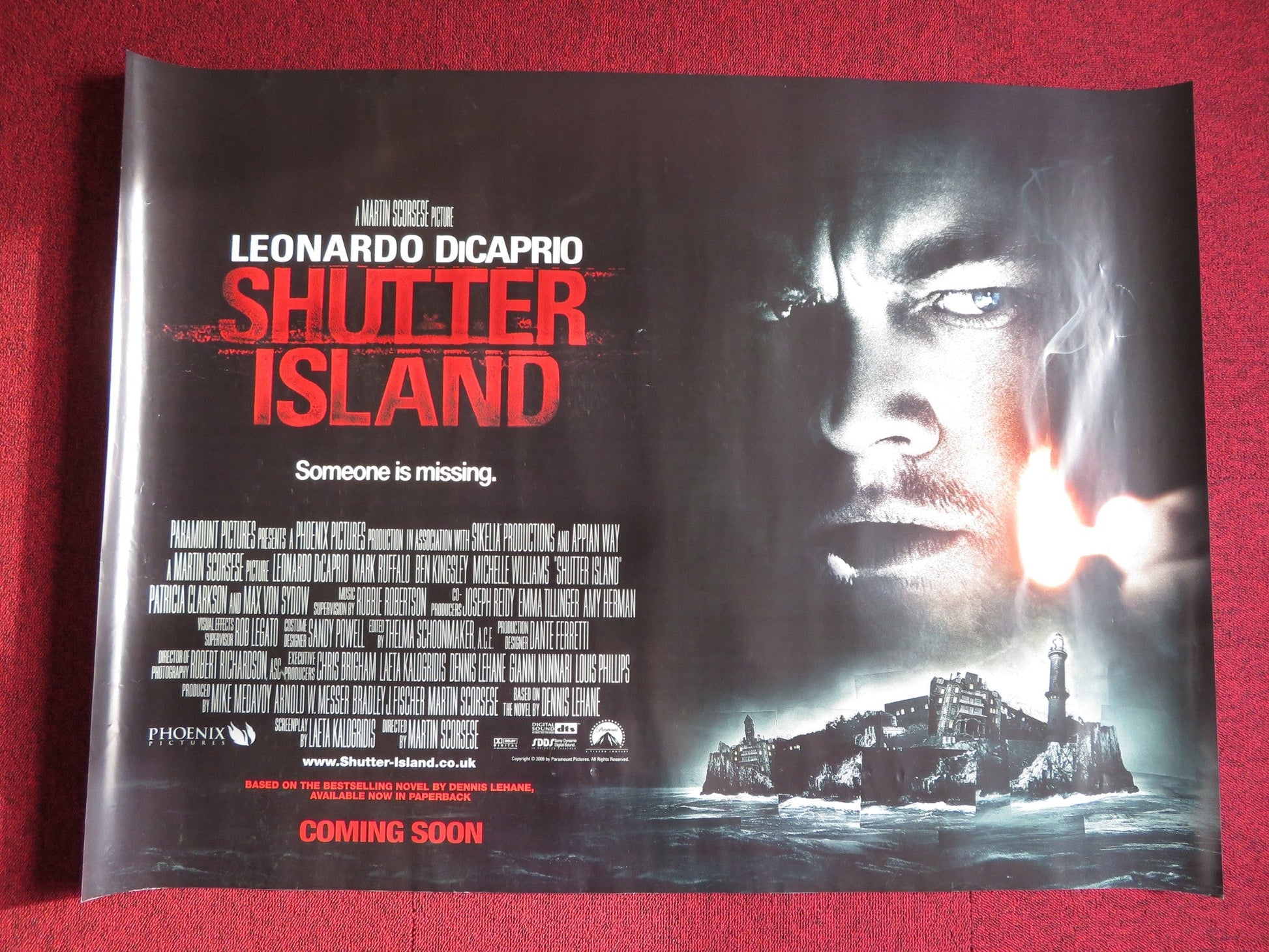 SHUTTER ISLAND UK QUAD (30"x 40") ROLLED POSTER MARTIN SCORSESE DI CAPRIO 2010 Rendezvous Cinema Movie posters