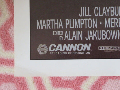 SHY PEOPLE FOLDED US ONE SHEET POSTER CANNON J CLAYBURGH B HERSHEY 1987 Movie posters