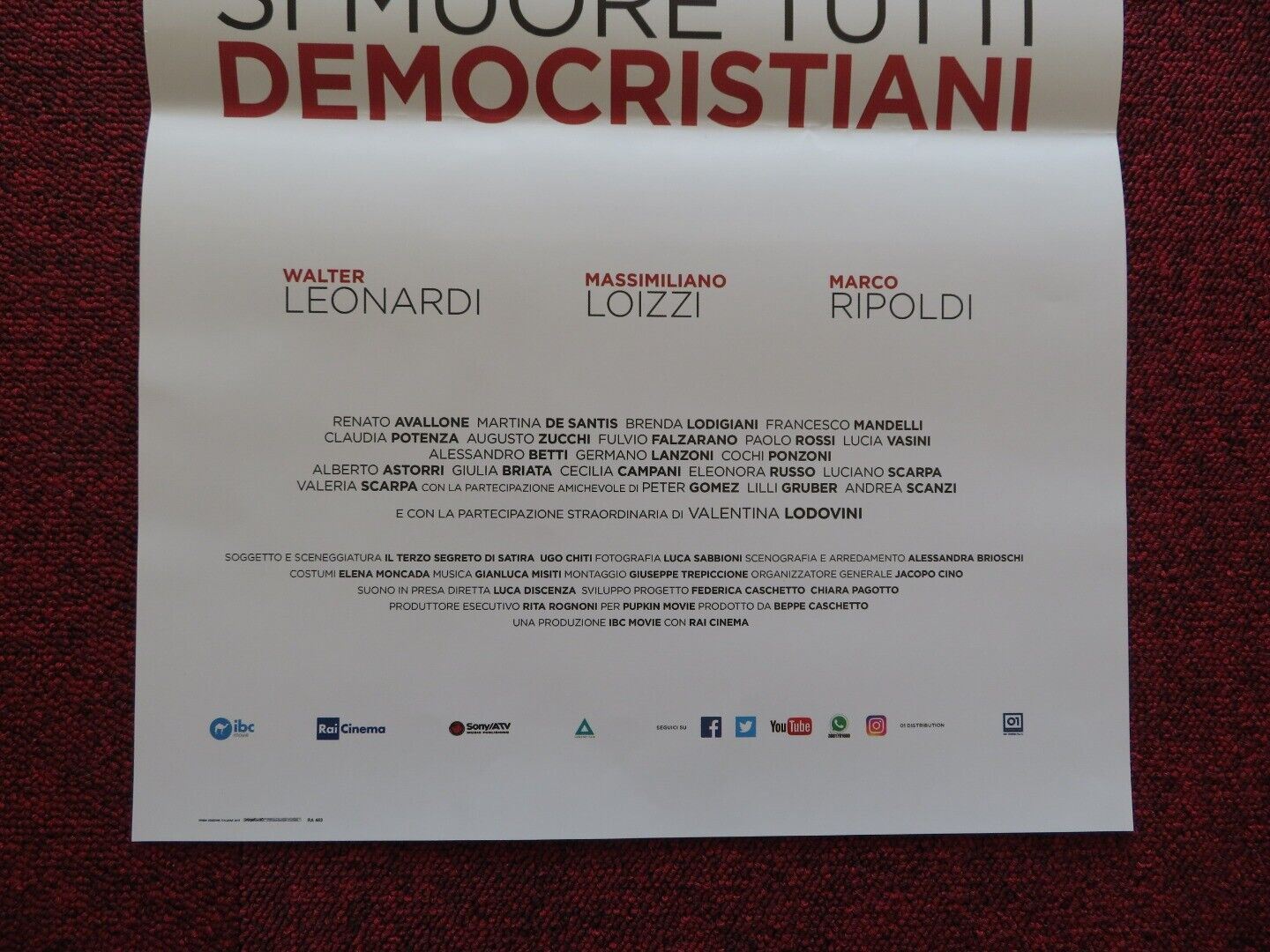 SI MUORE TUTTI DEMOCRISTIANI ITALIAN LOCANDINA (27"x12.5") POSTER WALTER LEONARD - Rendezvous Cinema