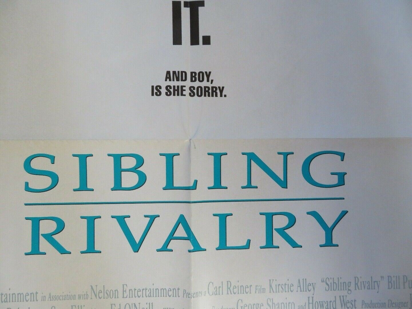 SIBLING RIVALRY US ONE SHEET POSTER KIRSTIE ALLEY BULL PULLMAN 1990 Movie posters