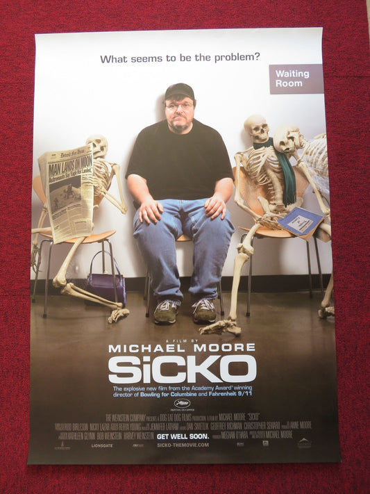 SICKO US ONE SHEET ROLLED POSTER MICHAEL MOORE TUCKER ALBRIZZI 2007 Rendezvous Cinema Movie posters