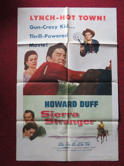SIERRA STRANGER FOLDED US ONE SHEET POSTER HOWARD DUFF GLORIA MCGEHEE 1957 Movie posters