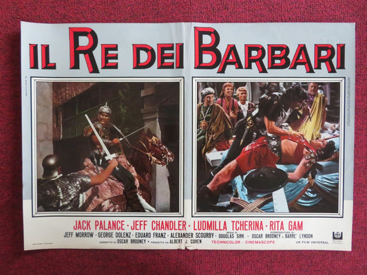 SIGN OF THE PAGAN - A ITALIAN FOTOBUSTA POSTER JACK PALANCE JEFF CHANDLER 1955 Rendezvous Cinema Movie posters