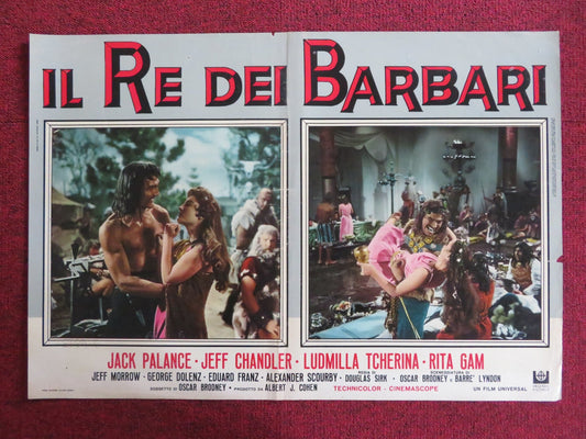 SIGN OF THE PAGAN - B ITALIAN FOTOBUSTA POSTER JACK PALANCE JEFF CHANDLER 1955 Rendezvous Cinema Movie posters