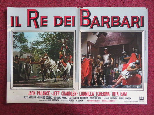 SIGN OF THE PAGAN - C ITALIAN FOTOBUSTA POSTER JACK PALANCE JEFF CHANDLER 1955 Rendezvous Cinema Movie posters