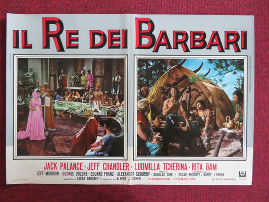 SIGN OF THE PAGAN - F ITALIAN FOTOBUSTA POSTER JACK PALANCE JEFF CHANDLER 1955 Rendezvous Cinema Movie posters
