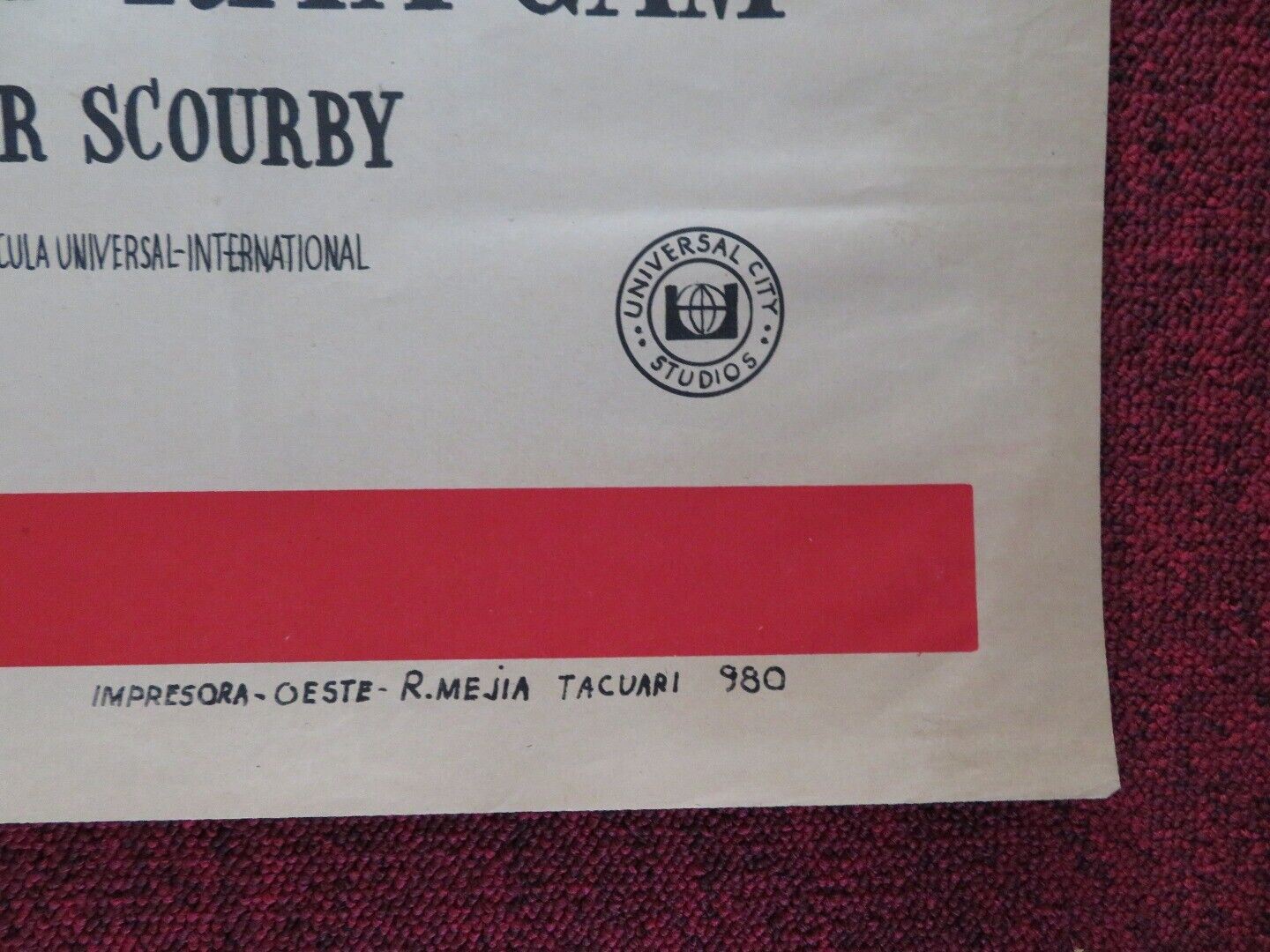 SIGN OF THE PAGAN FOLDED ARGENTINA ONE SHEET POSTER JEFF CHANDLER JACK PALANCE Movie posters