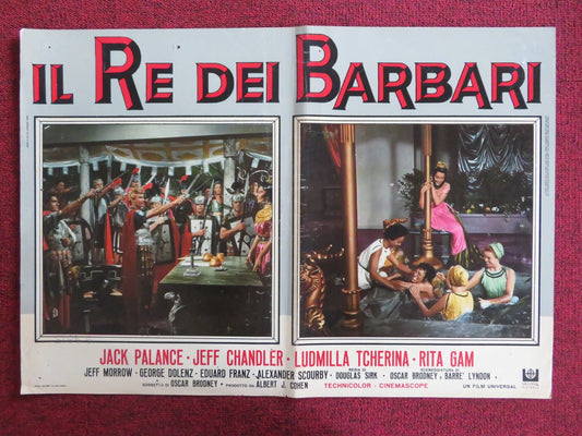 SIGN OF THE PAGAN - G ITALIAN FOTOBUSTA POSTER JACK PALANCE JEFF CHANDLER 1955 Rendezvous Cinema Movie posters