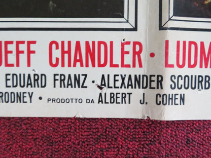 SIGN OF THE PAGAN - G ITALIAN FOTOBUSTA POSTER JACK PALANCE JEFF CHANDLER 1955 Rendezvous Cinema Movie posters