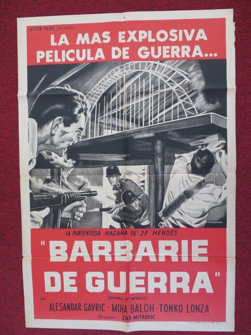 SIGNAL OVER THE CITY FOLDED ARGENTINA ONE SHEET POSTER ALEKSANDER GAVRIC 1960 Movie posters