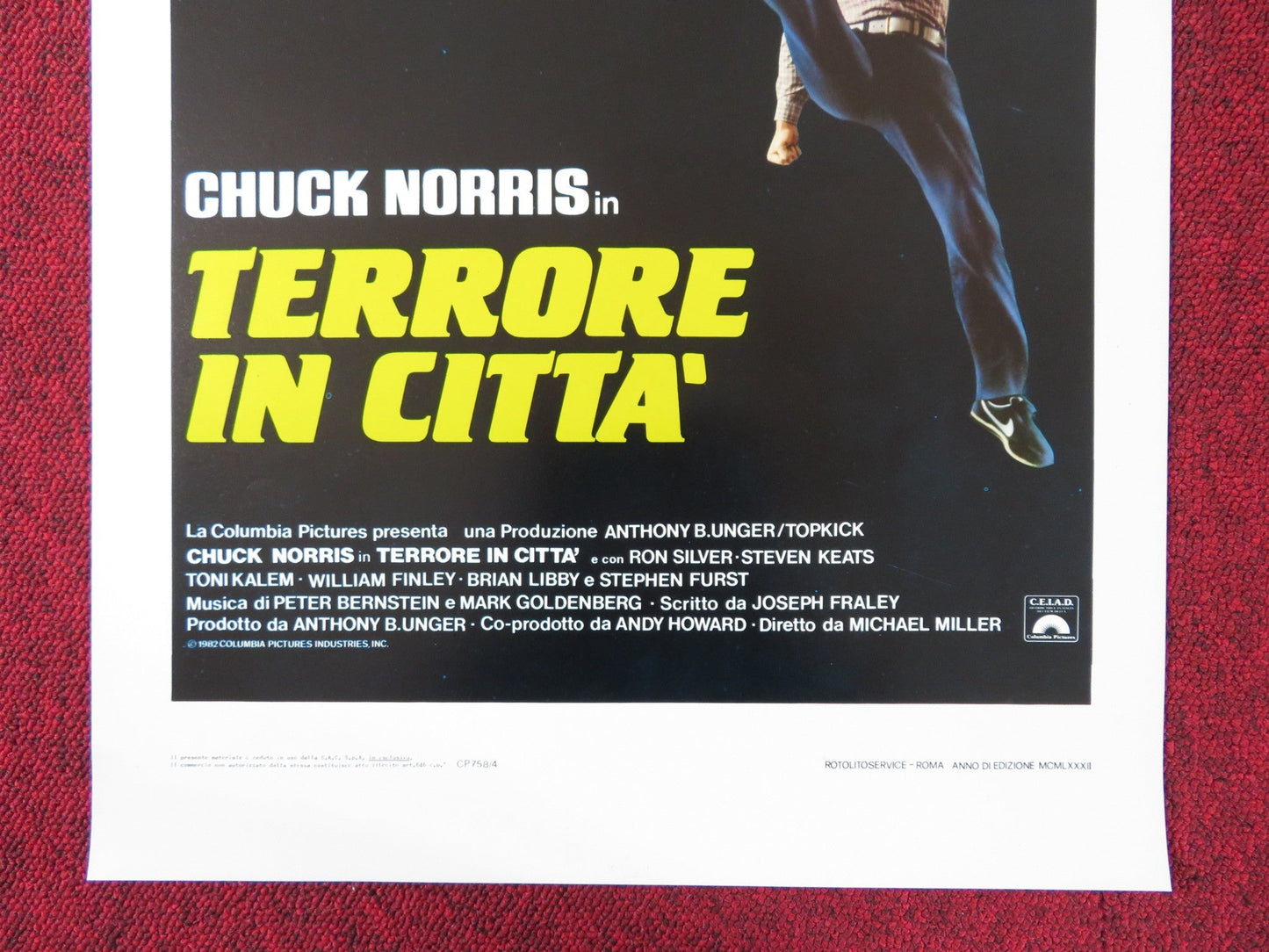SILENT RAGE ITALIAN LOCANDINA POSTER CHUCK NORRIS RON SILVER 1982 Rendezvous Cinema Movie posters