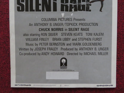 SILENT RAGE US INSERT (14"x 36") POSTER CHUCK NORRIS RON SLIVER 1982 Rendezvous Cinema Movie posters