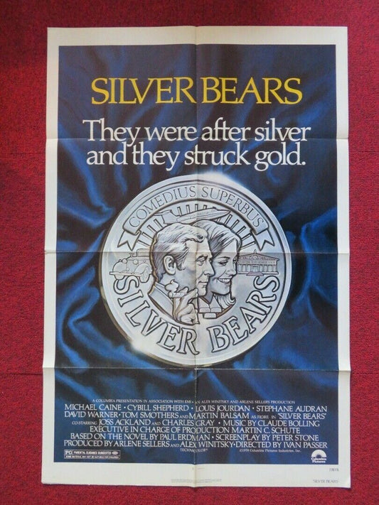 SILVER BEARS FOLDED US ONE SHEET POSTER MICHAEL CAINE CYBILL SHEPHERD 1977 Movie posters