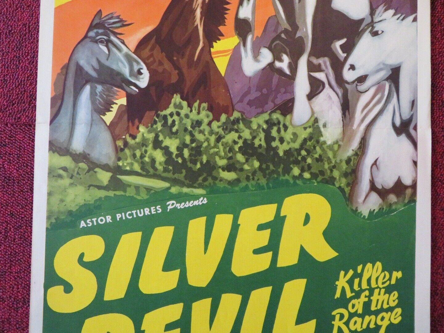 SILVER DEVIL / WILD HORSE US INSERT (14"x 36") POSTER HOOT GIBSON 1931 Movie posters