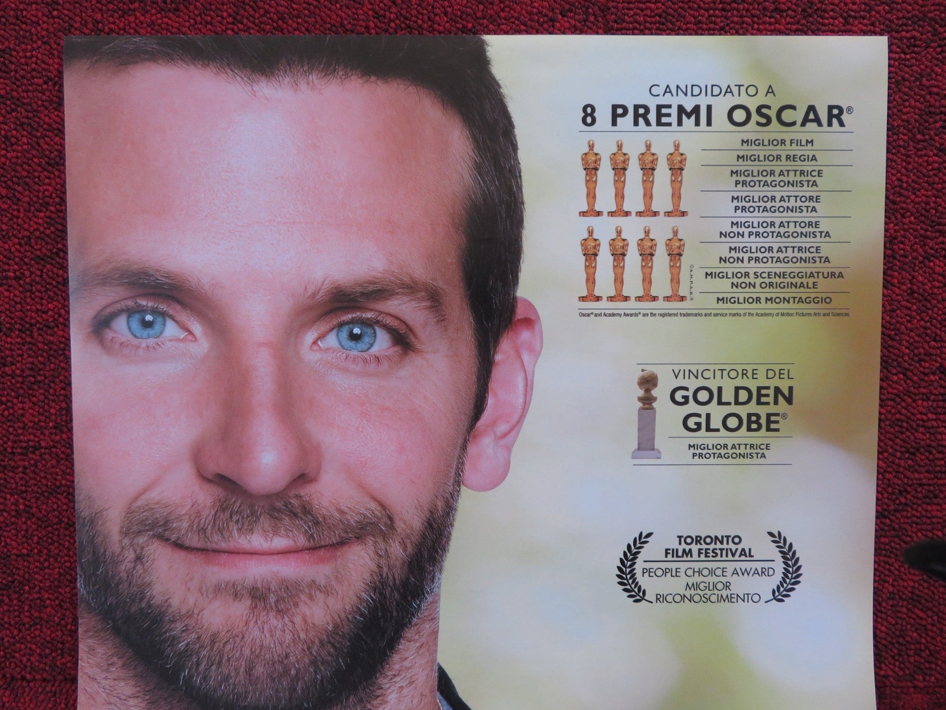 SILVER LININGS PLAYBOOK ITALIAN LOCANDINA POSTER BRADLEY COOPER J. LAWRENCE 2012 Rendezvous Cinema Movie posters