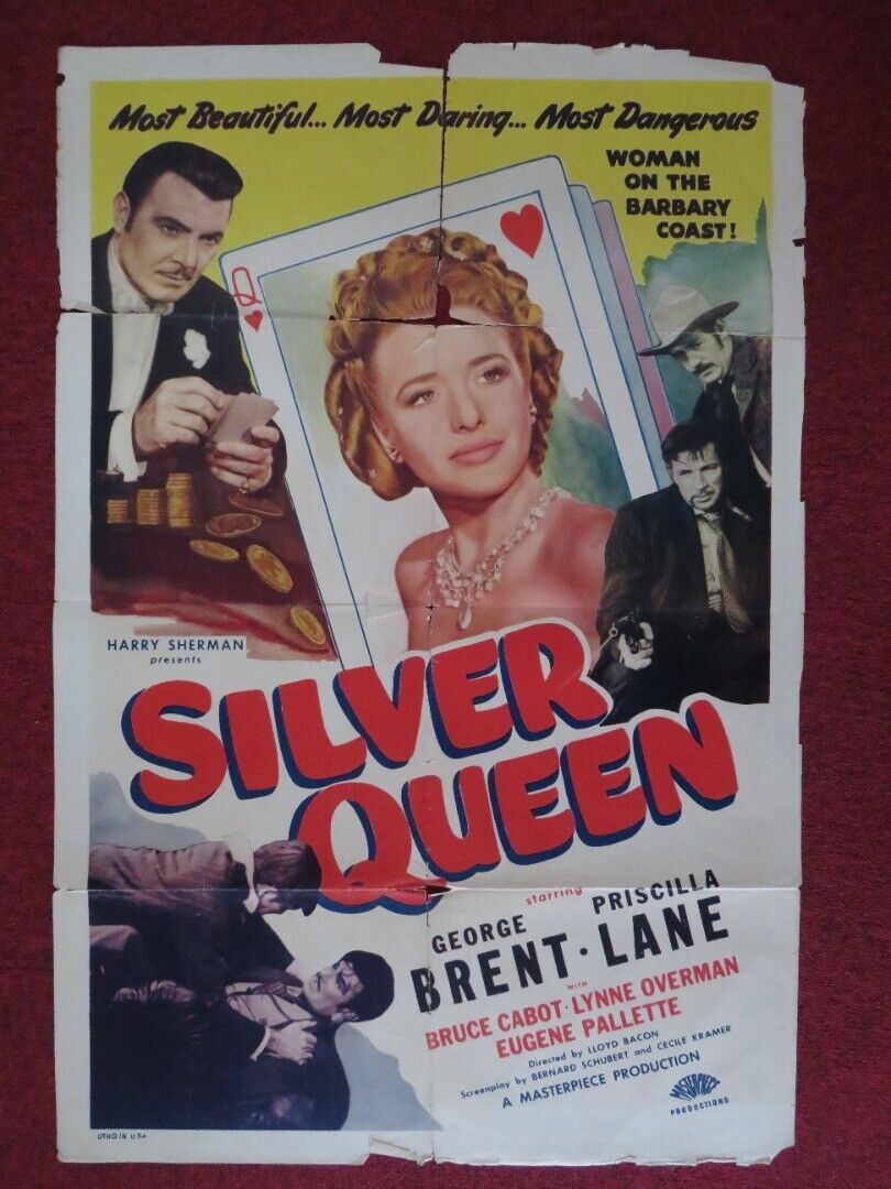 SILVER QUEEN FOLDED U.S ONE SHEET POSTER GEORGE BRENT PRISCILLA LANE 1942 - Rendezvous Cinema