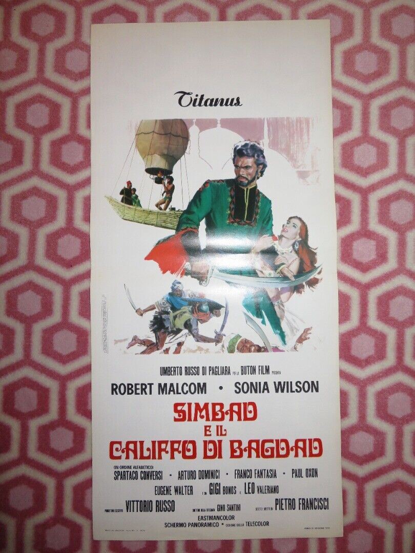 SIMBAD E IL CALIFFO DI BAGDAD ITALIAN LOCANDINA (27.5"x13") POSTER R MALCOM 1973 Movie posters