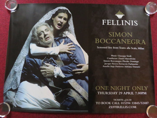 SIMON BOCCANEGRA SCREENED LIVE FROM... UK QUAD (30"x 40") ROLLED POSTER 2018 Rendezvous Cinema Movie posters