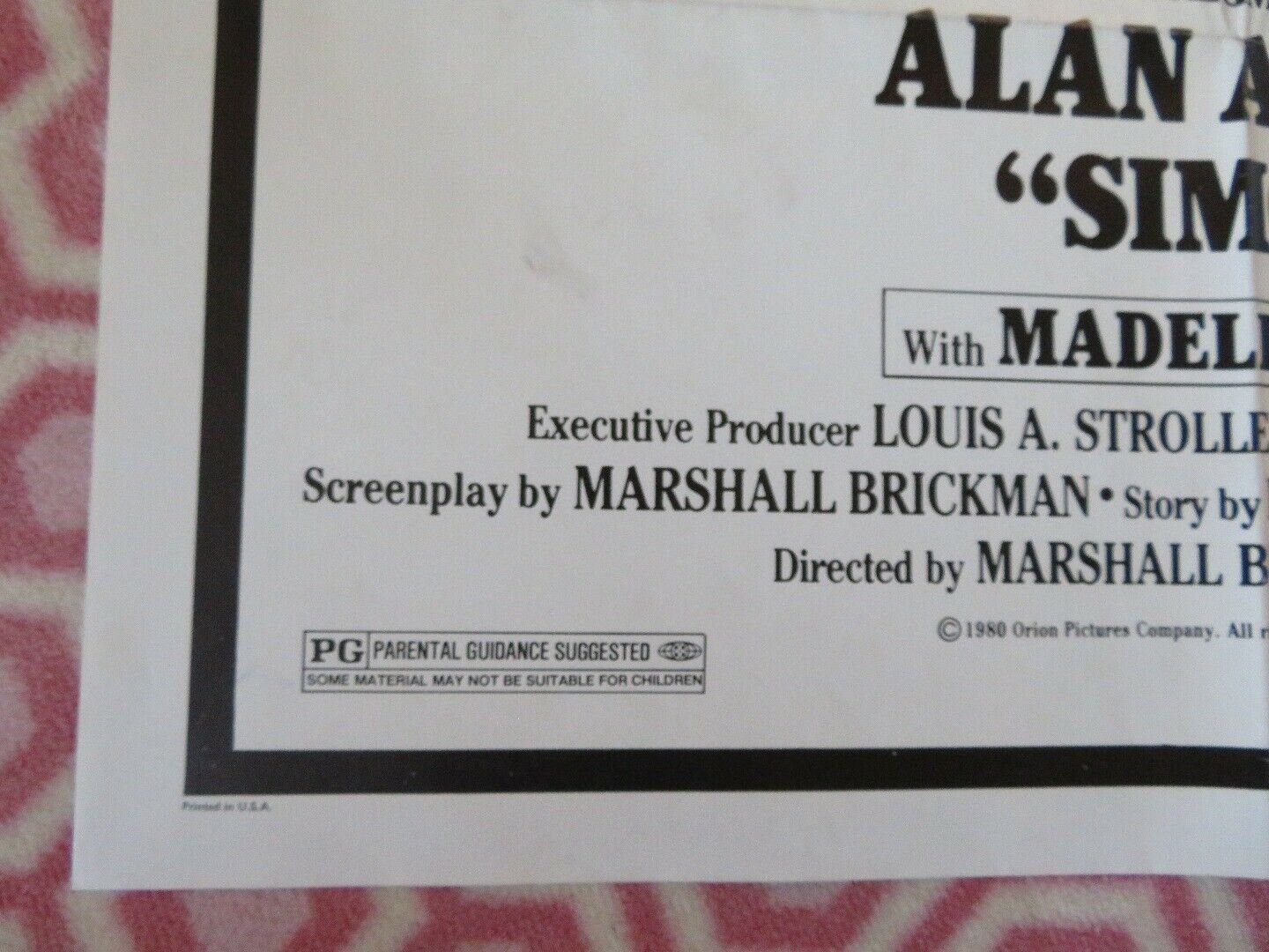 SIMON FOLDED US ONE SHEET POSTER ALAN ARKIN MADELINE KAHN 1980 Movie posters