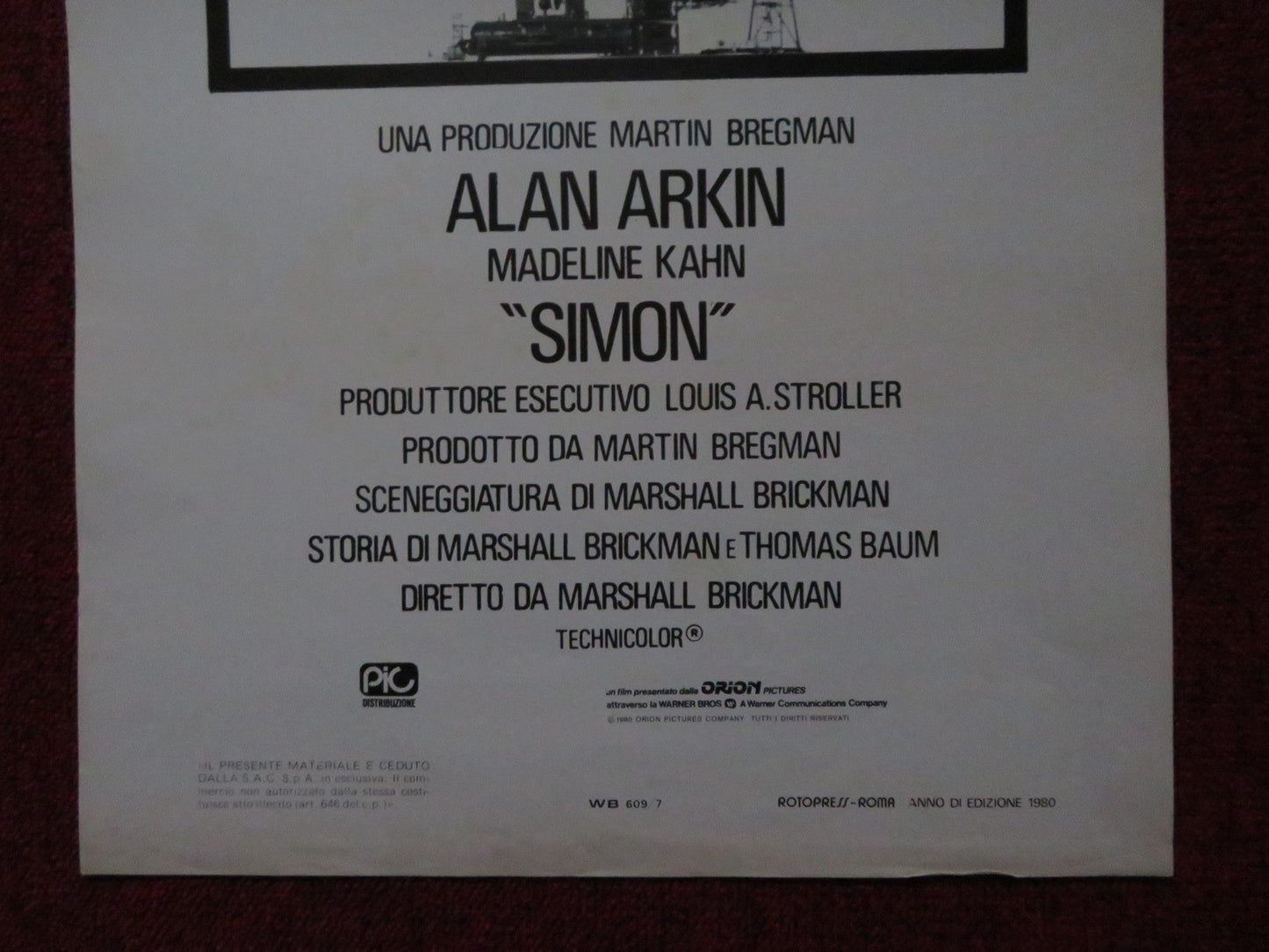 SIMON ITALIAN LOCANDINA POSTER ALAN ARKIN MADELINE KAHN 1980 Rendezvous Cinema Movie posters