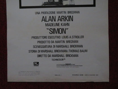 SIMON ITALIAN LOCANDINA POSTER ALAN ARKIN MADELINE KAHN 1980 Rendezvous Cinema Movie posters
