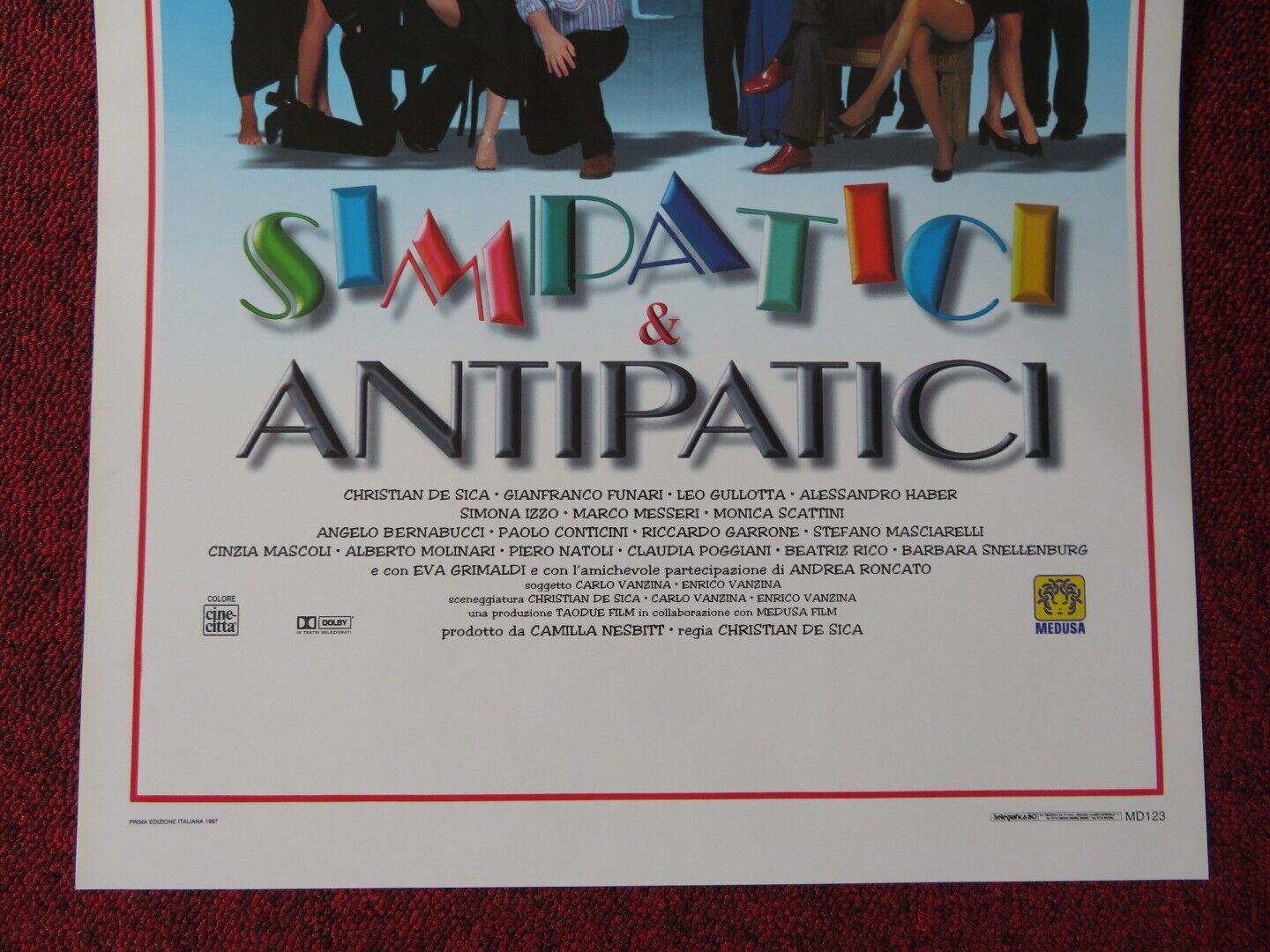 SIMPATICI & ANTIPATICI ITALIAN LOCANDINA (27.5"x13") POSTER 1997 Movie posters