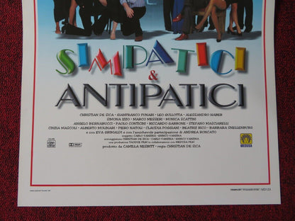 SIMPATICI & ANTIPATICI ITALIAN LOCANDINA (27.5"x13") POSTER 1997 Movie posters