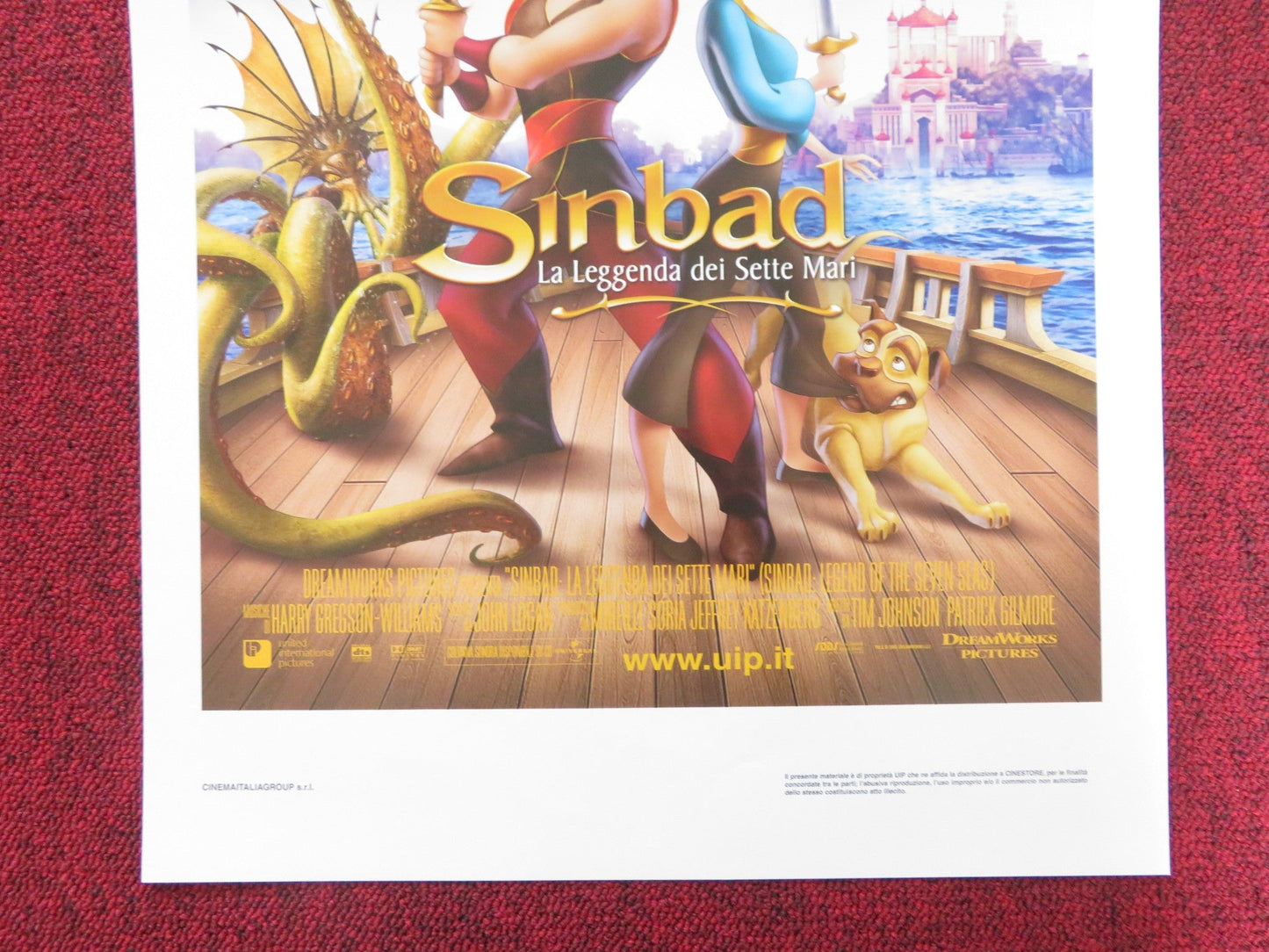 SINBAD: LEGEND OF THE SEVEN SEAS ITALIAN LOCANDINA POSTER BRAD PITT 2003 Rendezvous Cinema Movie posters