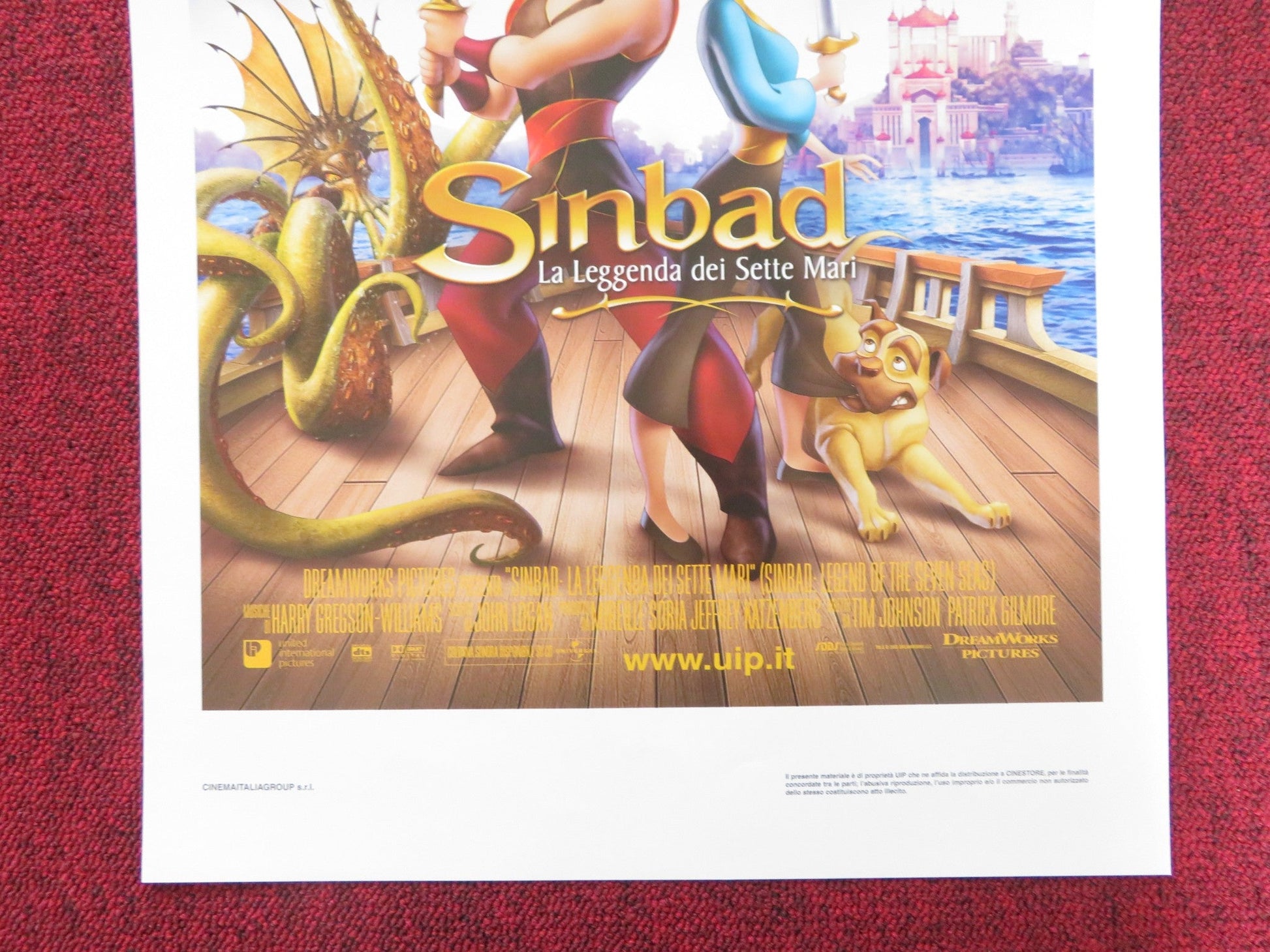 SINBAD: LEGEND OF THE SEVEN SEAS ITALIAN LOCANDINA POSTER BRAD PITT 2003 Rendezvous Cinema Movie posters