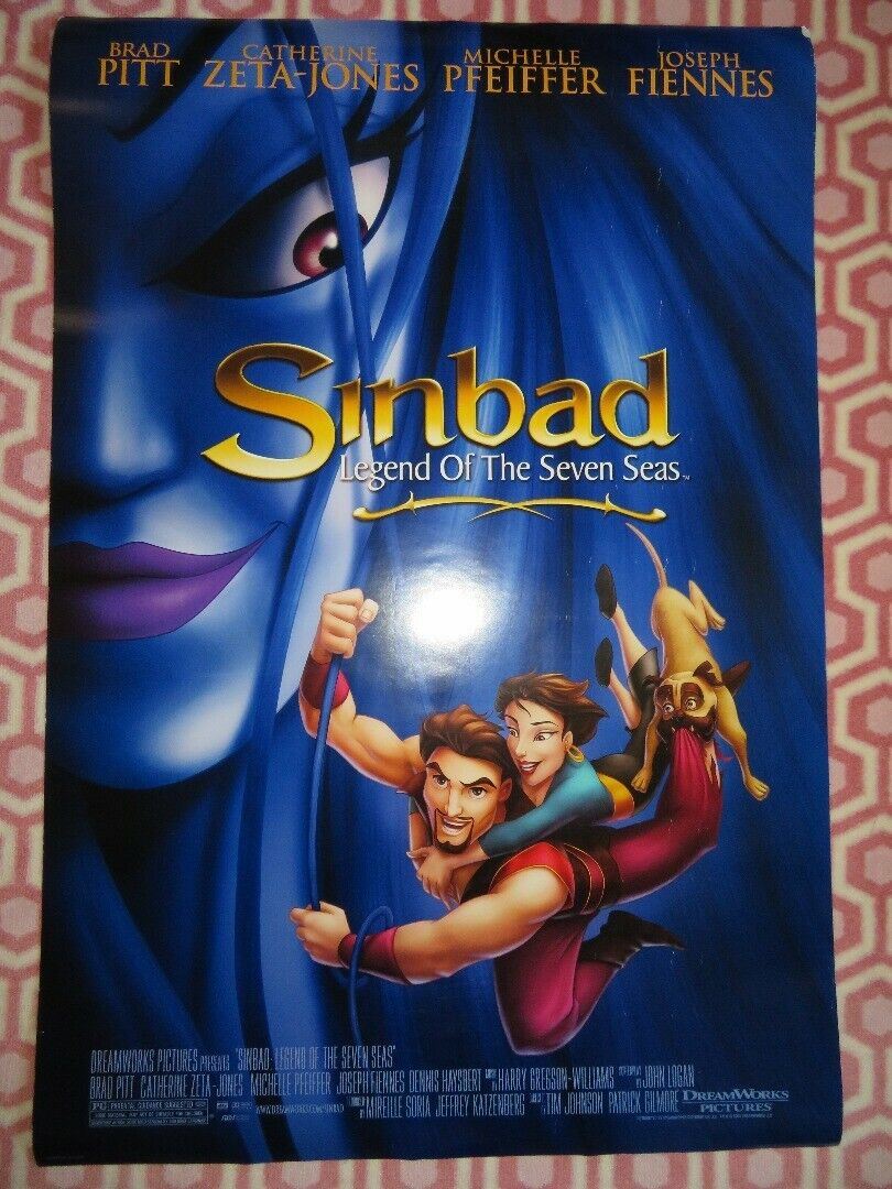 SINBAD: LEGEND OF THE SEVEN SEAS ONE SHEET ROLLED POSTER BRAD PITT 2003 Movie posters